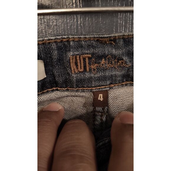 KUT From the Kloth Blue Denim Mid Rise Women's Size 4 Catherine Boyfriend Jeans - Picture 3 of 7
